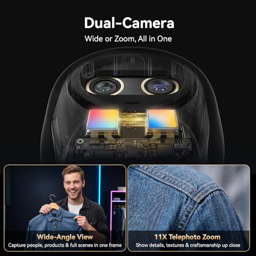 Image of EMEET Piko Dual-Camera 4K Webcam for Streaming, Wide-Angle & Telephoto Cameras, Max 11X Hybrid Zoom, 0.2s Autofocus, Remote Control, 3 Mics, Panda Privacy Cover, USB C-C&C-A, for Streaming /Work /Study