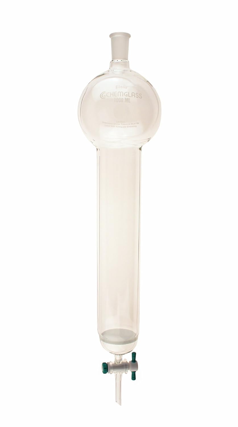 Chemglass CG119723 Glass Chromatography Column with Reservoir and