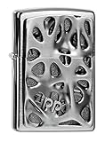 Das Original aus USA Zippo Feuerzeug 2004313 Voronoi Benzinfeuerzeug, Messing, Edelstahloptik, 1 x 3,5 x 5,5 cm