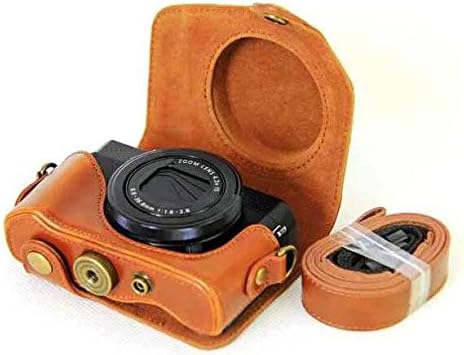 Hihouse Ancient Style Minimalist Fashion Waterproof Leather Camera Case Cover Shell Bag Protector for Canon G7X G7XII G7X Mark II (G7XII, Brown)