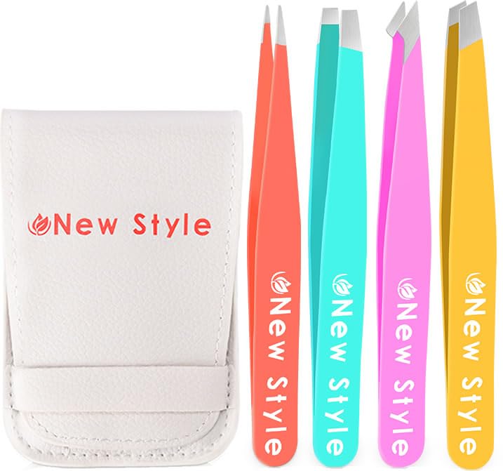 Professional Stainless Steel Tweezers Set, Multicolored Combo Pack, with Travel Case (With Possible Surprise Bonus!)