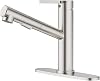 Kitchen Faucet with Pull Down Sprayer, Brushed Nickel Kitchen Sink Faucet Three Modes Modern High Arc Stainless Steel Single Handle Faucets with Deck Plate for Kitchen Bar Laundry