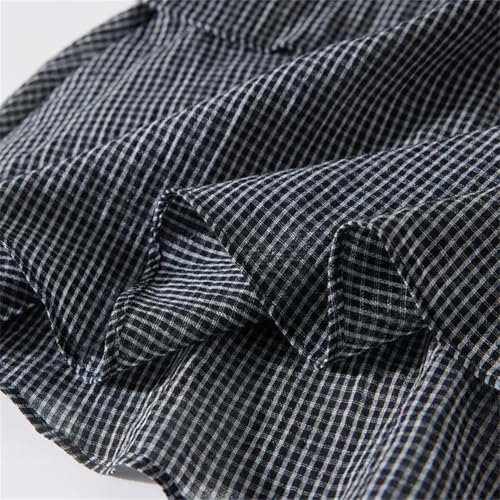 Women's Fashionable Vintage Plaid Skirt A- Line Irregular Hem Ruffles Elastic Waist Skirts3