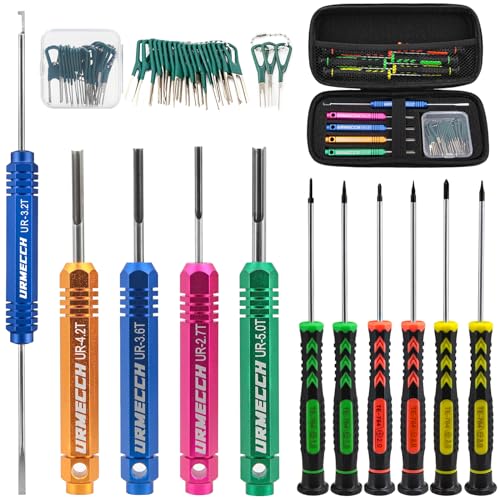 URMECCH Terminal Removal Tool Kit for Deutsch Connectors, Depinning Tools Electrical Pin Extractor with Magnetic Phillips Screwdrivers 32Pc