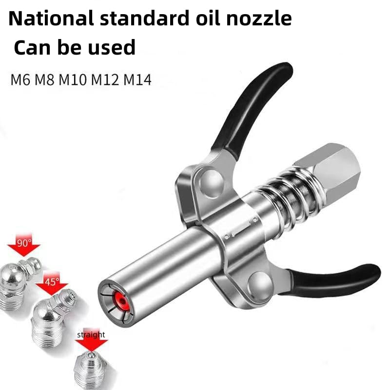Image of Upgraded Version Double Handle Gear Oil Nozzle with 30cm Hose Grease Gun,Quick Release Grease Coupler,Double Handle Locking Pliers Type Gear Oil Nozzle.