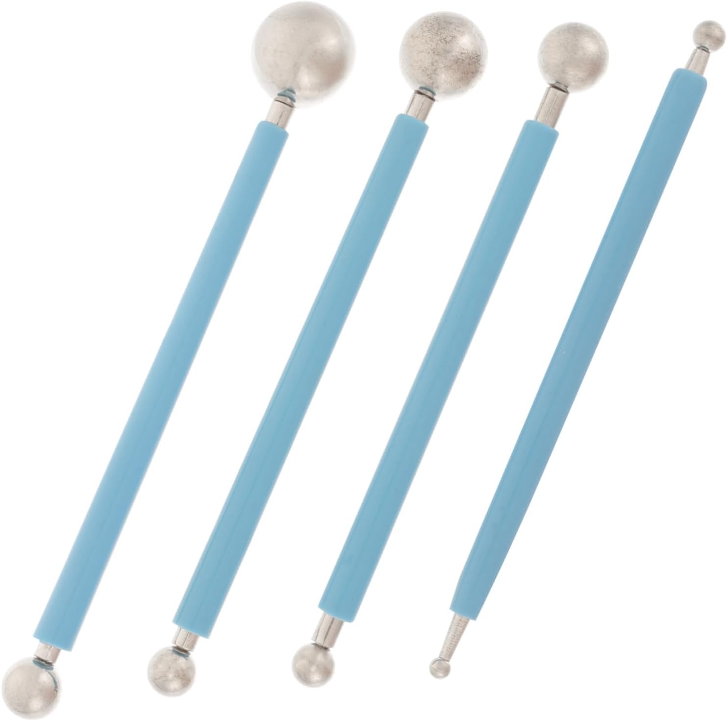 DOITOOL 3sets Double-Ended Clay Ball Rod for Sculpture Modeling Clay Tools Set Stainless Steel Ball Stylus for Craft 4pcs*3