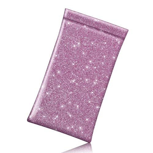 Image of FINTIE Soft Eyeglasses Case with Cleaning Cloth, Portable Squeeze Top Vegan Leather Glasses Pouch, Sunglasses Eyewear Bag