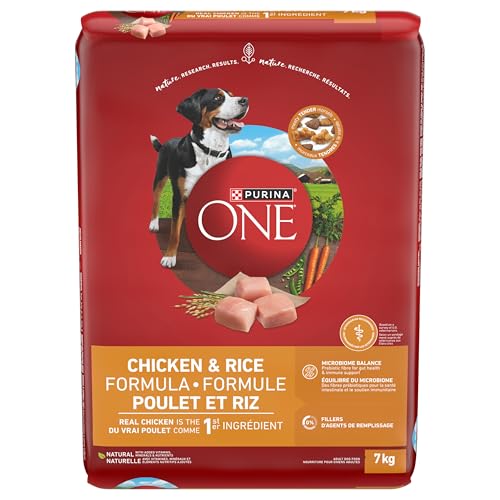 Purina ONE Dry Dog Food, Microbiome Balance Chicken & Rice - 7 kg Bag (1 Pack)