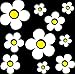 Autoaufkleber Blumen bunte selbstklebende Blumenaufkleber, Blumen Sticker Auto Flowers Set1 M6 (weiß/gelb)
