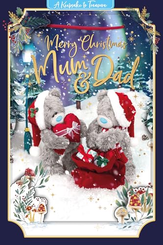 Me to You Tatty Teddy 3D Christmas Keepsake Card For Mum and Dad 6x9ins - Official Collection