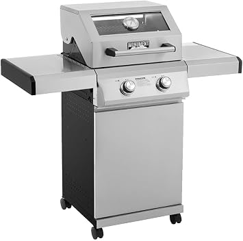 Monument Grills 14633 2-Burner Stainless Steel Liquid Propane Gas Grill with Clear View Lid, LED Controls