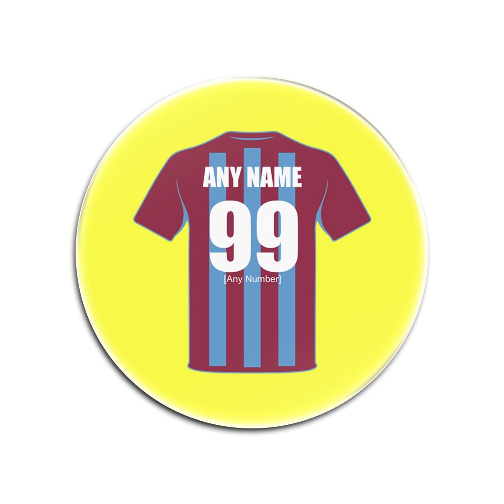 Personalised Gift - Scunthorpe United Round Glass Coaster (Football Club Design Theme, Colour Options) - Any Name/Message on Your Unique Mat Pad - The Iron