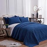 SunStyle Home 3 Pieces Quilt Set King Size 106x96 inch Quilted Coverlet with 2 Pillow Shams, Ultra...