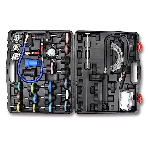 DKwoeshg 28-Piece Universal Cooling System Test and Fill Kit - Radiator Pressure Tester, Vacuum Purger and Coolant Refiller - Thumbnail 2