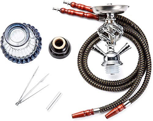 LSZ Shisha-Set Tragbarer 29cm Shisha-Wasserhukah-Set, verdicktes Glashukas Set mit 2 Schlauch, modernes Shisha… – Bild 6