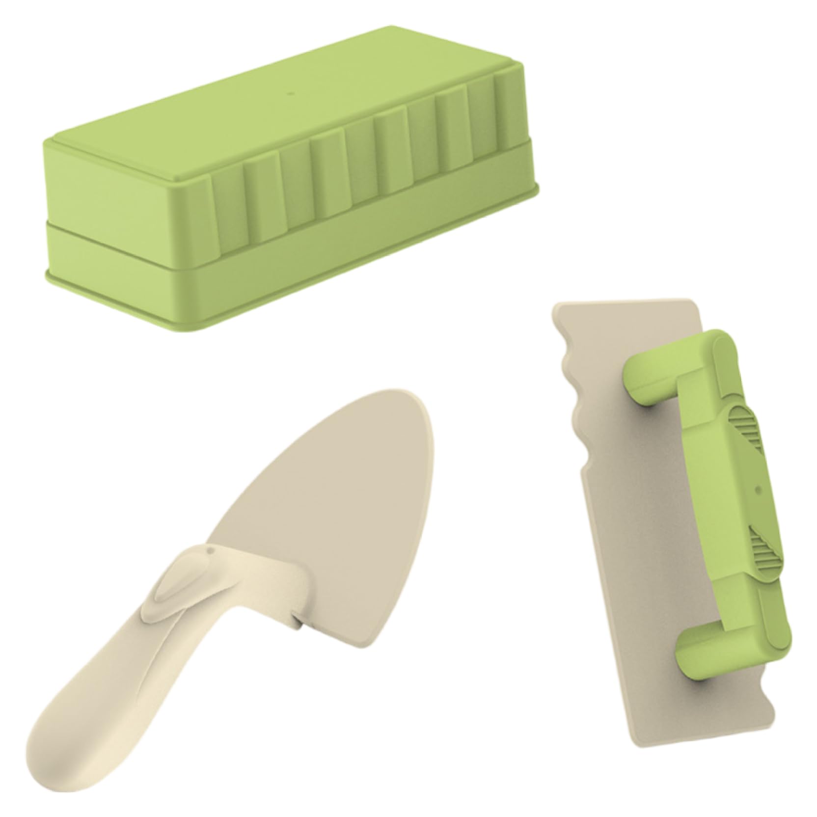 Grsrkep 3Pcs Sand Toys, Plastic Toy Bricks with Smoothing Tools, Sand Castle Building Kit for Boys, Girls