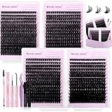 Wendy Lash Clusters Kit Packs: 980-Pcs, 60D, 80D, 80D, 100D, D Curl, 10-18mm Mixed, Cat Eye, Soft, Natural, Fluffy, DIY Eyelash, Individual, Eye lash clusters, Bulk Pack