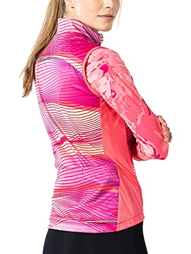 Terry Colete de bicicleta exclusivo, blusa feminina semiajustada de alta visibilidade, Fita, M