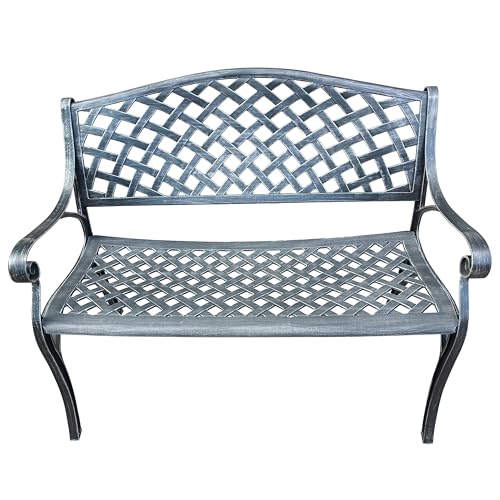Image of Outdoor Aluminum Modern Patio Bench Loveseat