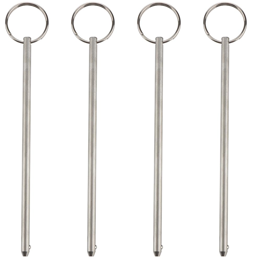4 Pcs Quick Release Long Pin, Diameter 0.236"(6mm), Usable Length 5-3/4"(146mm), Overall Length 6.3"(160mm), Full 316 Stainless Steel, Marine Hardware (Pack of 2)