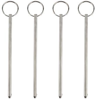 4 Pcs Quick Release Long Pin, Diameter 0.236"6mm, Usable Length 5-3/4"146mm, Overall Length 6.3"160mm, Full 316 Stainless Steel, Marine Hardware