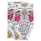 Absorbent Hand Towel Mandala Elephant Decorative Guest Towels 2 Pieces Soft Face Fingertip Towels fo