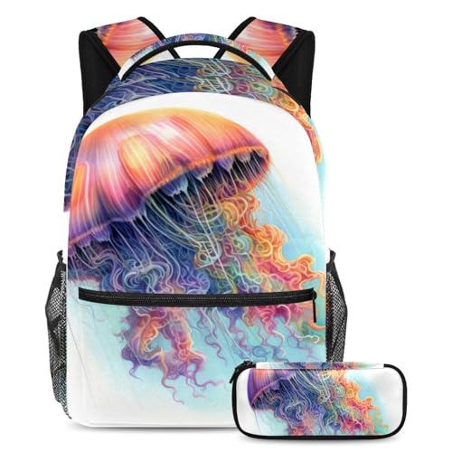 Sac à dos méduse de mer peinte à la main pour les vacances et les sorties des adolescents