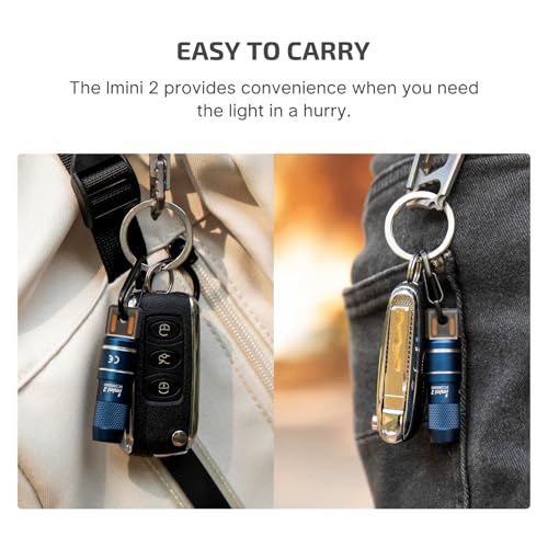Image of OLIGHT IMINI 2 EDC Rechargeable Keychain Flashlight, 50 Lumens Compact and Portable Mini LED Keyring Lights with Built-in Battery Ideal for Everyday Carry and Emergencies (Midnight Blue)