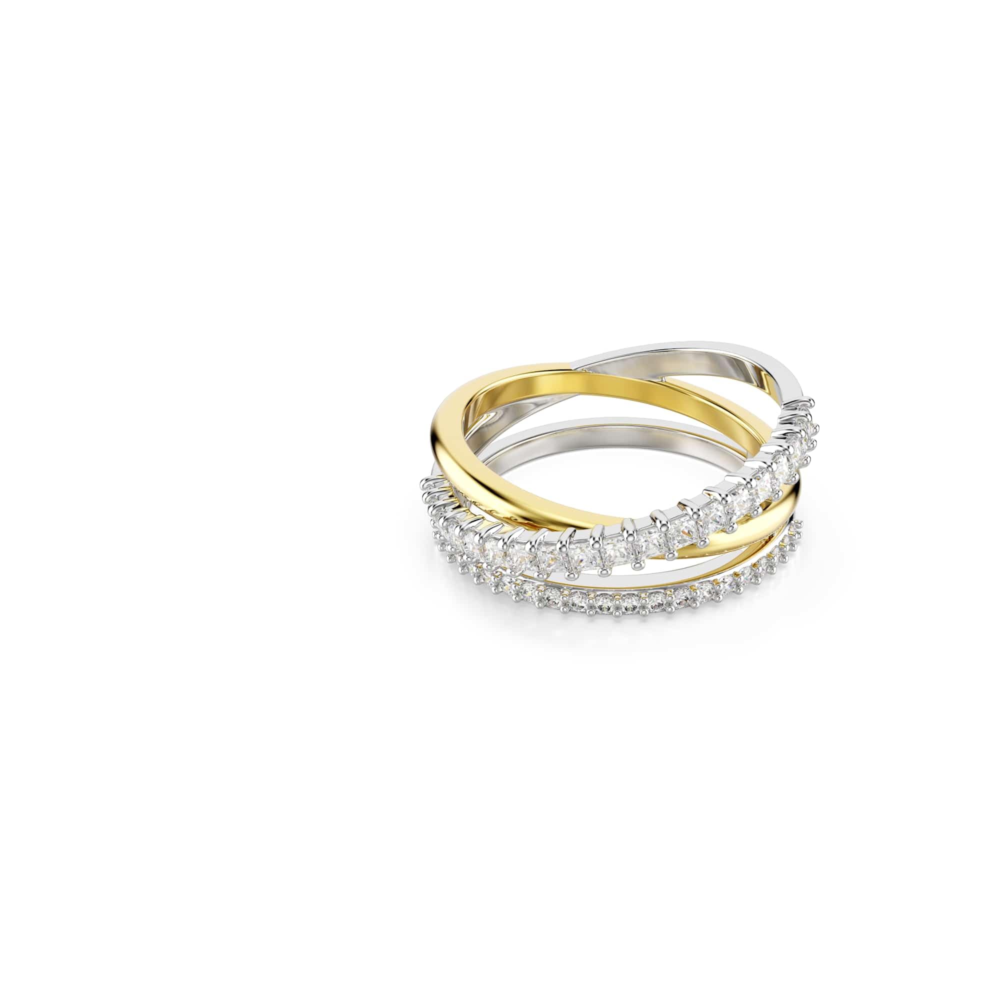 Swarovski Hyperbola ring, Mixed cuts, White, Mixed metal finish, 58