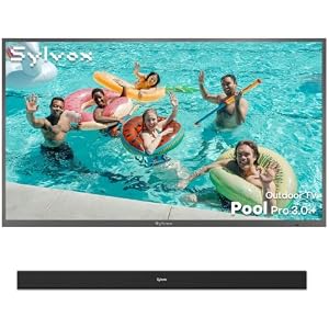 SYLVOX 43" Outdoor TV with Soundbar, 2000 Nits Full Sun Outdoor TV for Bright Outdoor Conditions, 4K UHD HDR10, IP56 Weatherproof, Anti-Glare Matte Screen, Dolby Atmos, Smart Google TV