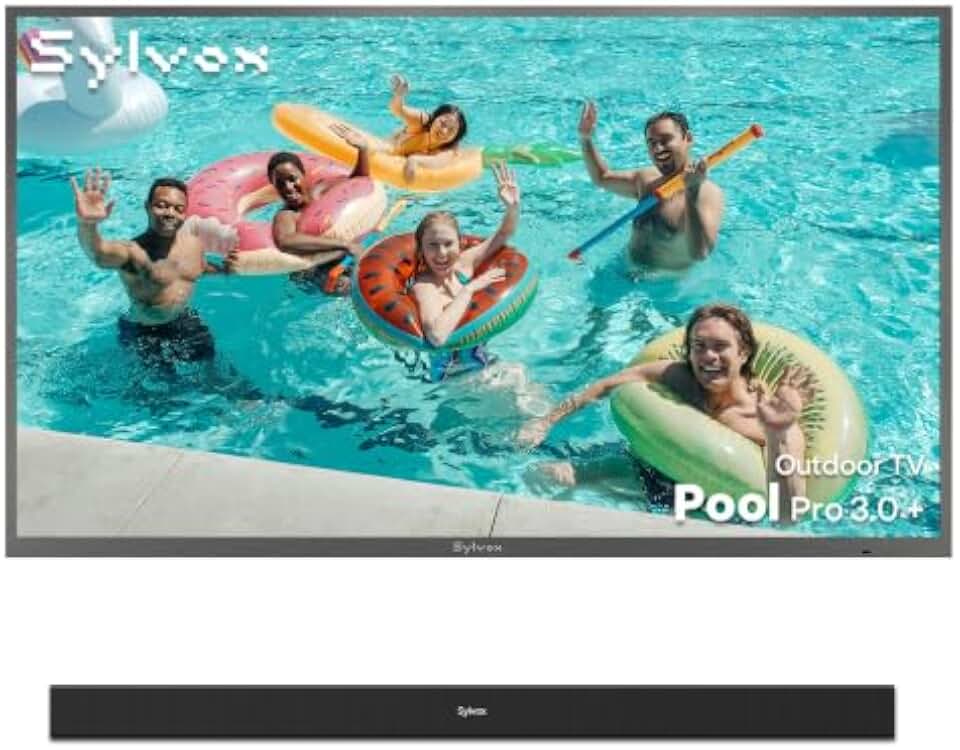 SYLVOX 43" Outdoor TV with Soundbar, Anti‑Glare, Dolby Atmos, Google TV
