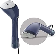 PHILIPS Handheld Garment Steamer for Clothes - No Burn Guarantee, Vertical and Horizontal Steaming with unique adjustable head, 1500 Watt Quick Heat Up, up to 28g/min steam (Deep Azur) STH7020/20