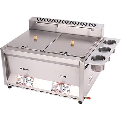 SPUZZO 12L Gasfritteuse Edelstahl-Fritteuse mit Sichtfenster, Doppel-Pommes-Fritteuse mit großem Fassungsvermögen, 2 Körben und Deckeln for Donut-Chips, Easy Clean 12 Liter – Bild 3