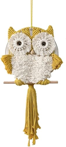 BYVUTE Tapiz de macramé para colgar en la pared, tapiz decorativo hecho a mano, tejido bohemio, adorno bohemio de animales para colgar en la pared,