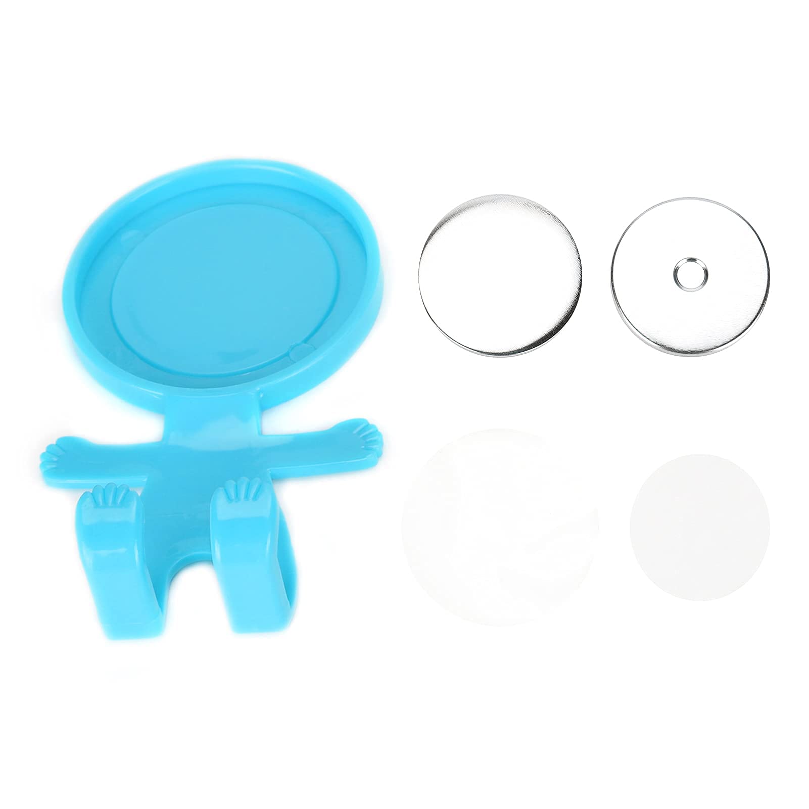 Set di 50 ganci porta spazzolino da denti da 58 mm, kit di forniture per la creazione di badge, set di custodie vuote fai da te con design a forma umana, per bagno, cucina, organizzazione e progetti