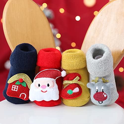Baby Christmas Socks Toddler Boys Girls Non Slip Knitted Floor Slipper Socks Infant Soft Sole Christmas Sock3