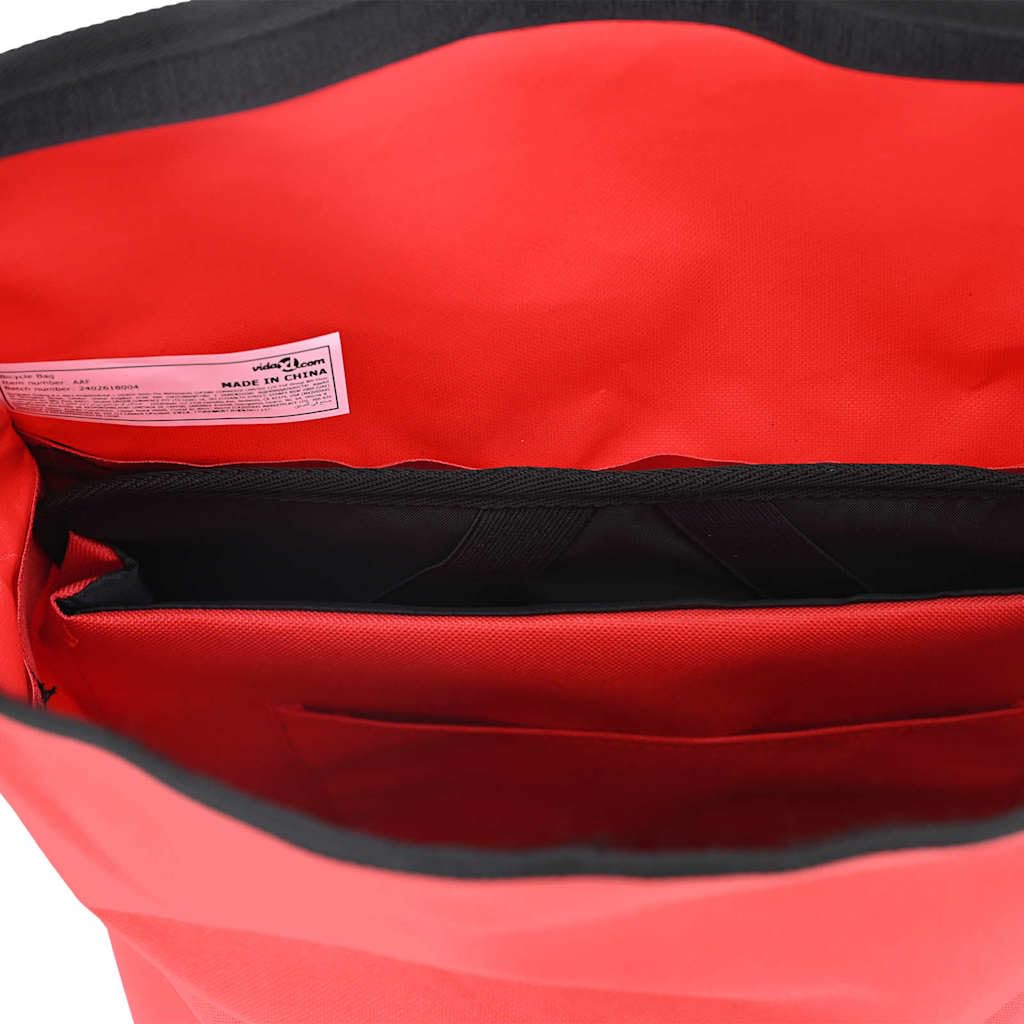 Borsa per bicicletta rossa in poliestere, 31 x 13 x 58 cm, idrorepellente, 1,2 kg, per portapacchi da città, e-bike, trekking, pendolari, escursioni all'aperto, leggera e facile da pulire