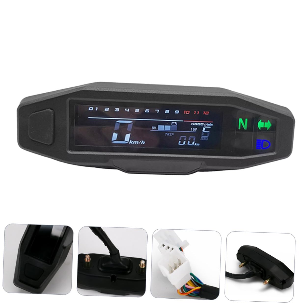 Digital LCD Speedometer for Motorcycle Odometer h Gauge Sensor Multi-Function