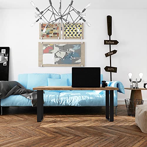 Orgerphy 16” Black Square Metal Table Legs (3Pcs)| Heavy Duty Metal Bench Legs Furniture Legs| Mid Century Modern Metal Legs Tea Table Legs For Diyers| With Screws And 4Pcs Floor Protects Rubbers #TOP5