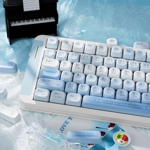 Image of PBT Keycaps Romantic Haze Blue 120 Keys Key Cap for Cherry MX