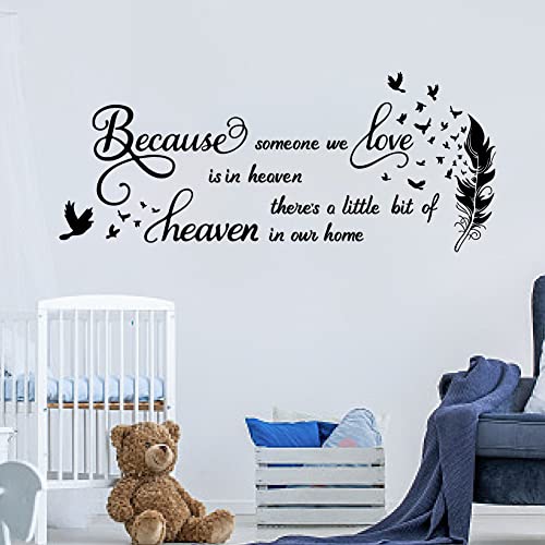 SUPERDANT This is a Little Bit of Heaven in Our Home Wall Stickers Nostalgia for Family Quotes Wall Decals Bird Feather Transfer Sticker for Living Room Bedroom Home Decor - Image 3