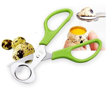 AKOAK 1 Count Quail Egg Scissors, Stainless Steel Pigeon Egg Scissors, Home Kitchen Egg Opener, Ideal Restaurant Bird Egg Shucking Tool (Green)