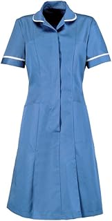 Vestido de salud para mujer, salón dental, con ribete de contraste INS39