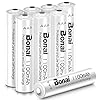 BONAI 1100mAh AAA Rechargeable Batteries 1.2V Ni-MH High-Capacity Batteries 8 Pack