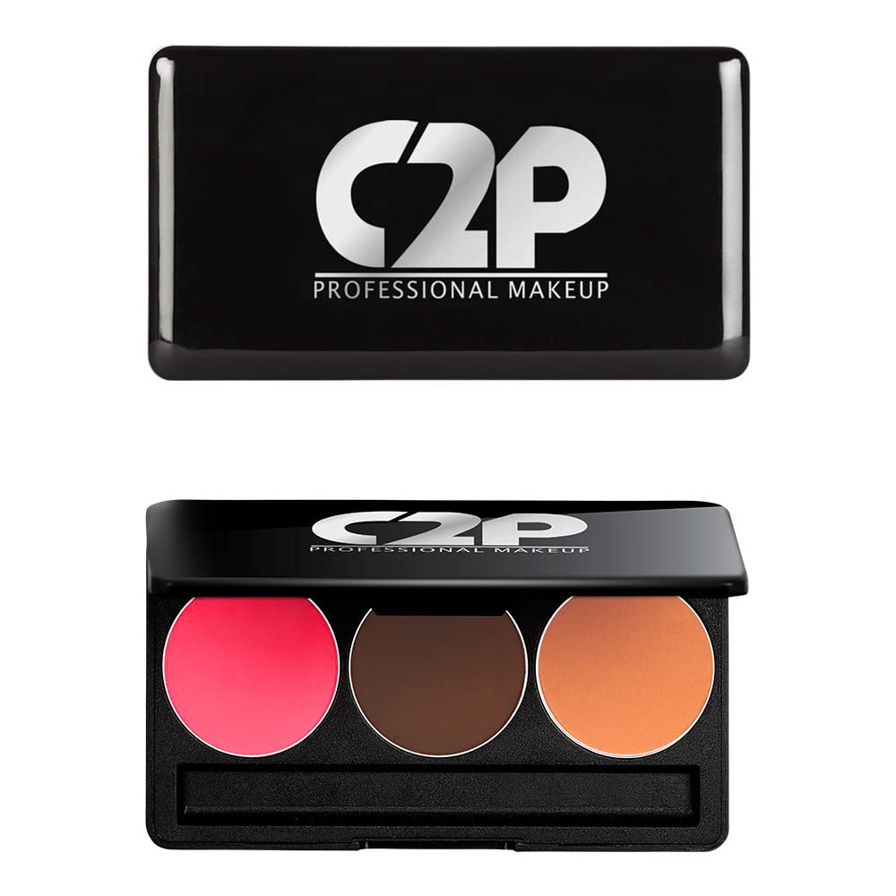 C2P Pro Trio_1 Face Palette for Makeup, 13g | Lightweight & Blend Effortlessly Blusher & Contour Kit | Waterproof Makeup Palette for Flawless Look-image-21