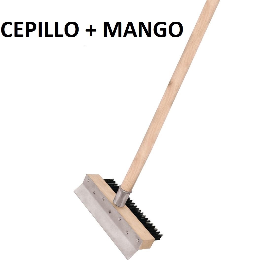 chiner Cepillo para Horno de Pizza con Mango de Madera | 254 mm de cepillo, Mango de 96,5 cm, Agarre cómodo, Material natural