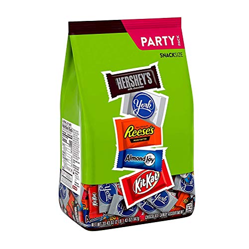 Hershey Assorted Miniatures Milk and Dark Chocolate Assortment Candy, Easter, 33.43 oz Party Bag (60 Pieces) Pack of 2