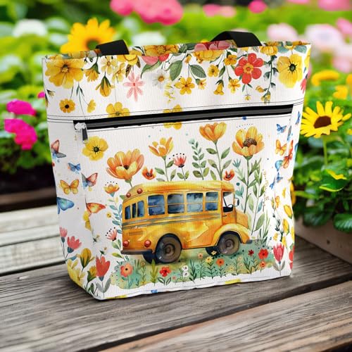 Bolso tote impermeable grande con bolsillos y cierre miniatura 6