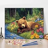 All-in-One Painting Kit: You will receive a complete art set including 1 pc 16"x20" (40x50cm) pre-printed textured cotton canvas (unframed), 1 set of vibrant acrylic paints, 3 professional nylon brushes of different sizes, and wall-mounting hooks. Ev...