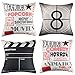 ETOLISHOP Housse de Coussin 45x45 Decorative Cushion Canape Housse Coussin Canapé Deco Ensemble de 4 Draps Noir et Rouge Coussin D'étoile de Film pour Canapé Chaise Chambre Salon à L'extérieur